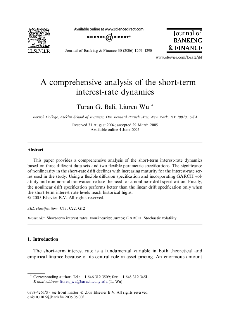 A comprehensive analysis of the short-term interest-rate dynamics