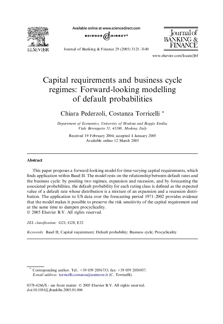 Capital requirements and business cycle regimes: Forward-looking modelling of default probabilities