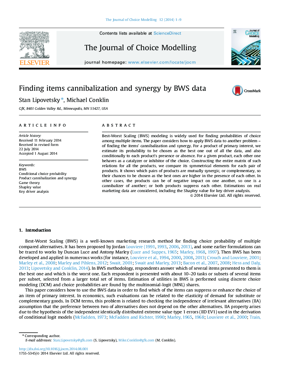 Finding items cannibalization and synergy by BWS data