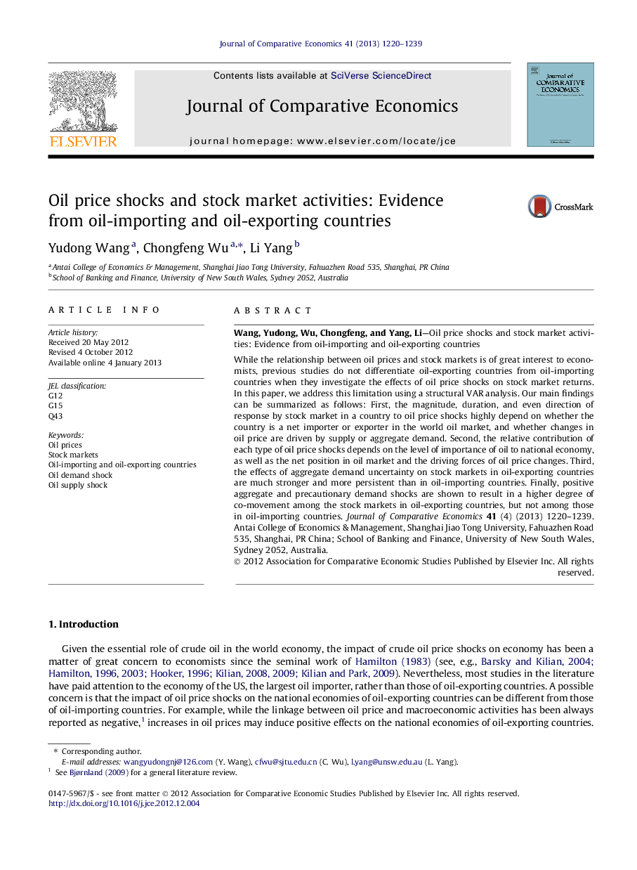 Oil price shocks and stock market activities: Evidence from oil-importing and oil-exporting countries