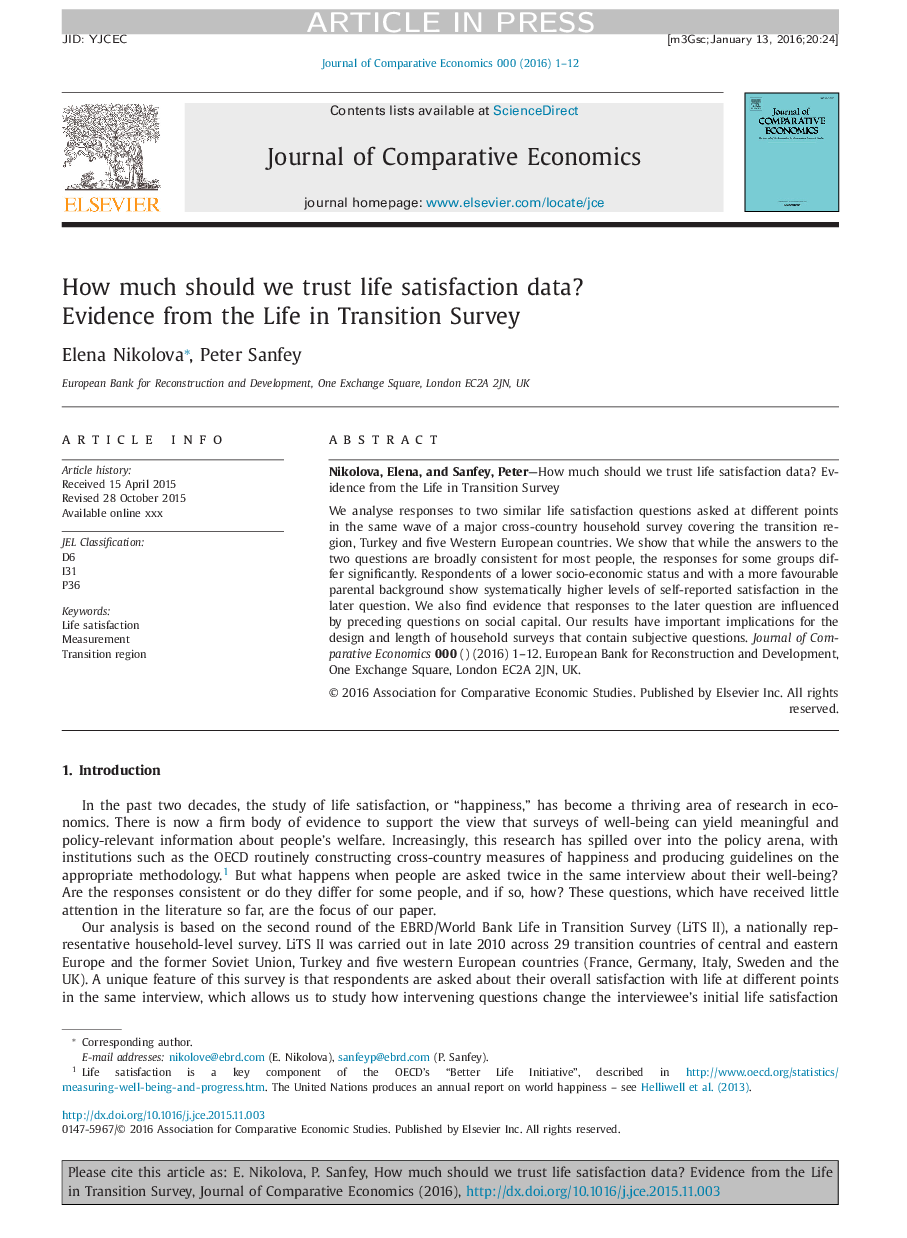 How much should we trust life satisfaction data? Evidence from the Life in Transition Survey