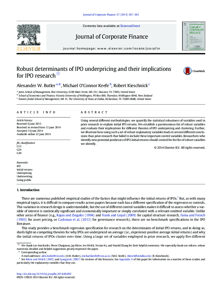 Robust determinants of IPO underpricing and their implications for IPO research