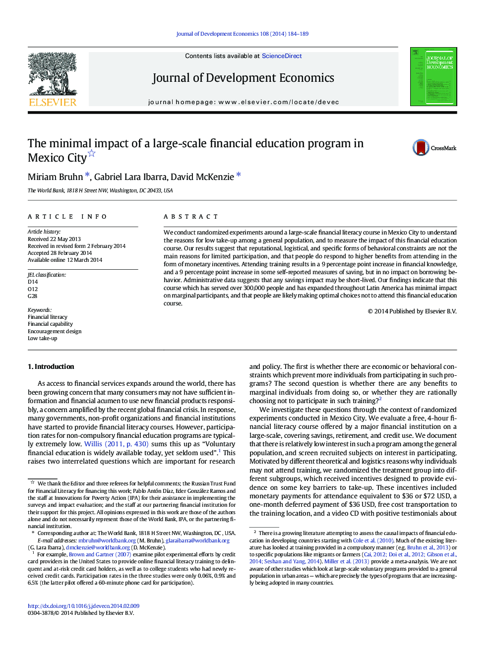 The minimal impact of a large-scale financial education program in Mexico City