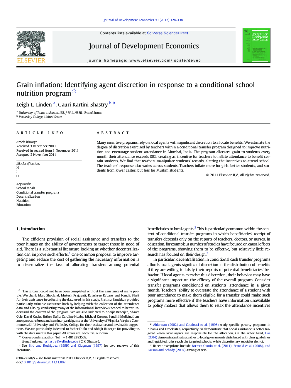 Grain inflation: Identifying agent discretion in response to a conditional school nutrition program