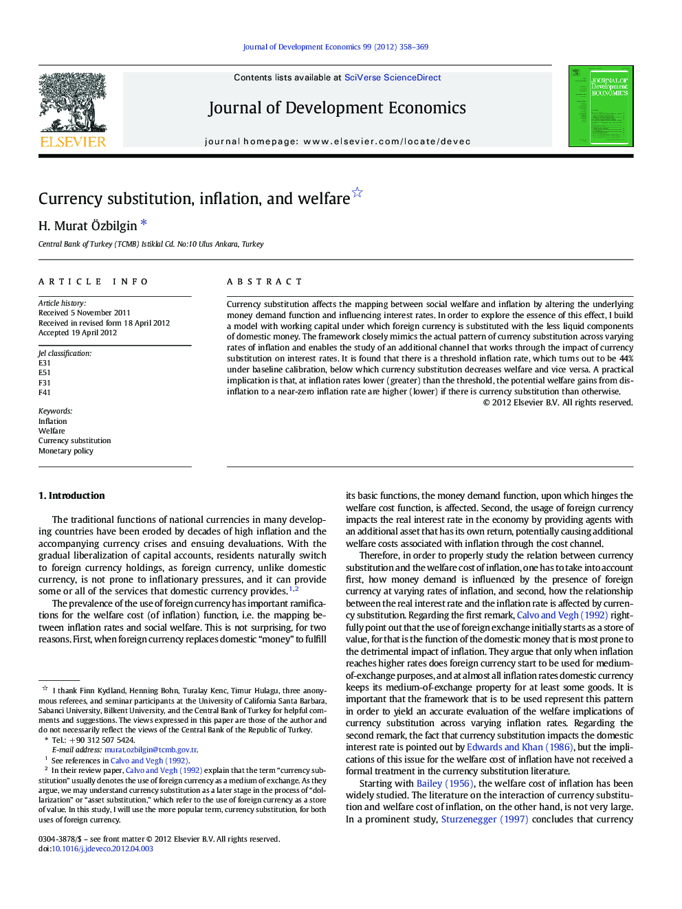 Currency substitution, inflation, and welfare