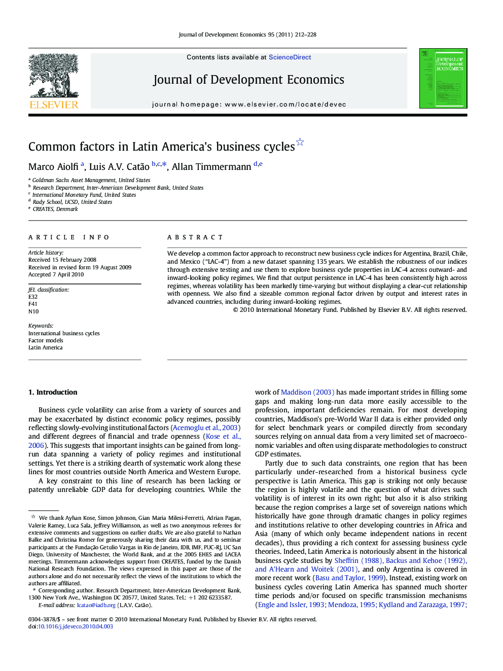 Common factors in Latin America's business cycles