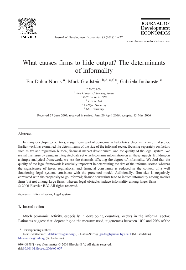 What causes firms to hide output? The determinants of informality