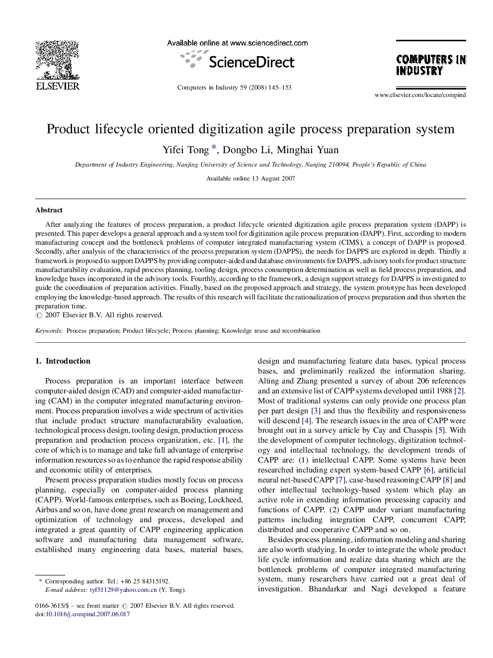 Product lifecycle oriented digitization agile process preparation system