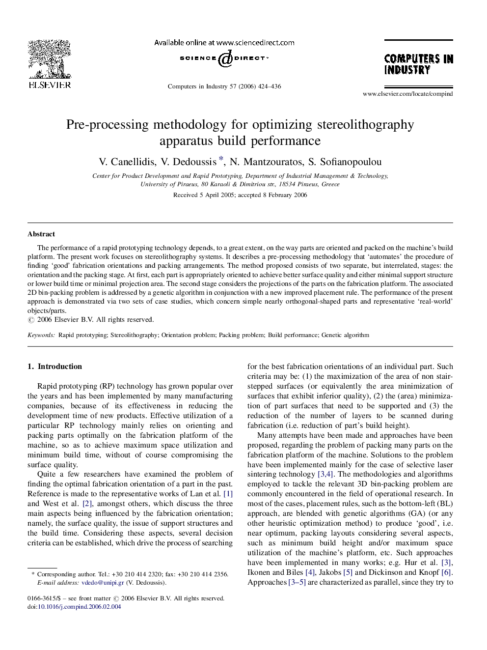 Pre-processing methodology for optimizing stereolithography apparatus build performance