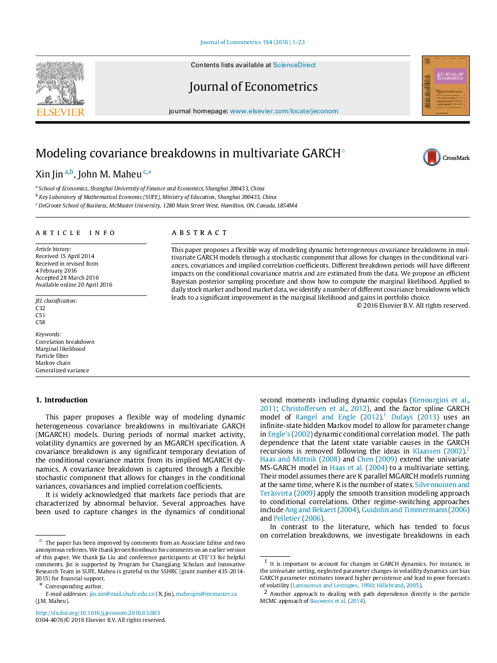 Modeling covariance breakdowns in multivariate GARCH