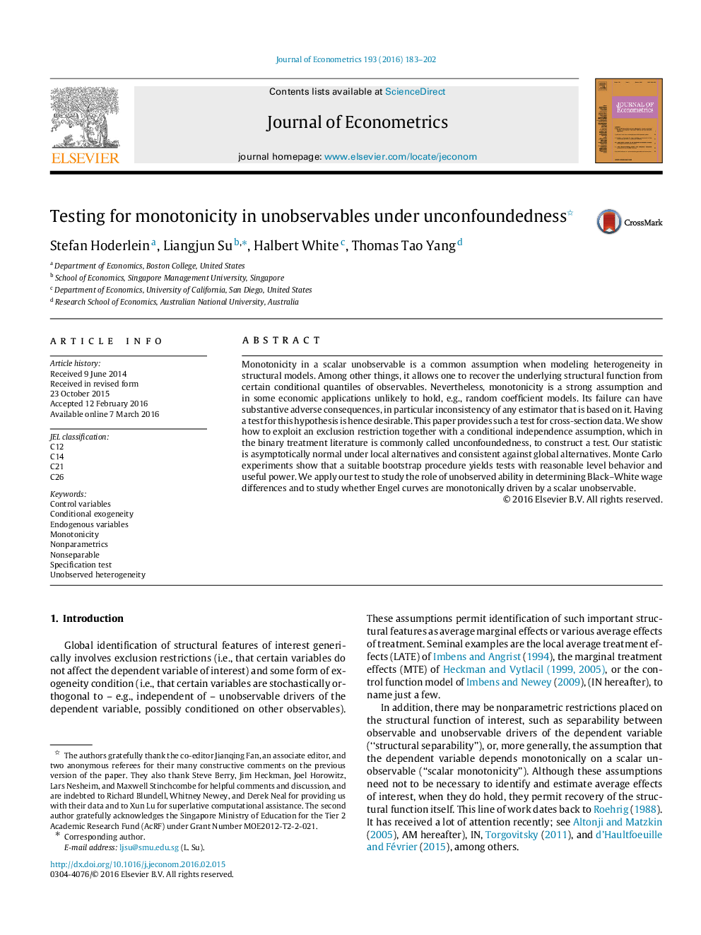 Testing for monotonicity in unobservables under unconfoundedness