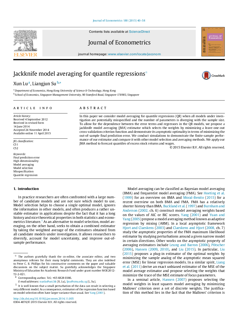 Jackknife model averaging for quantile regressions