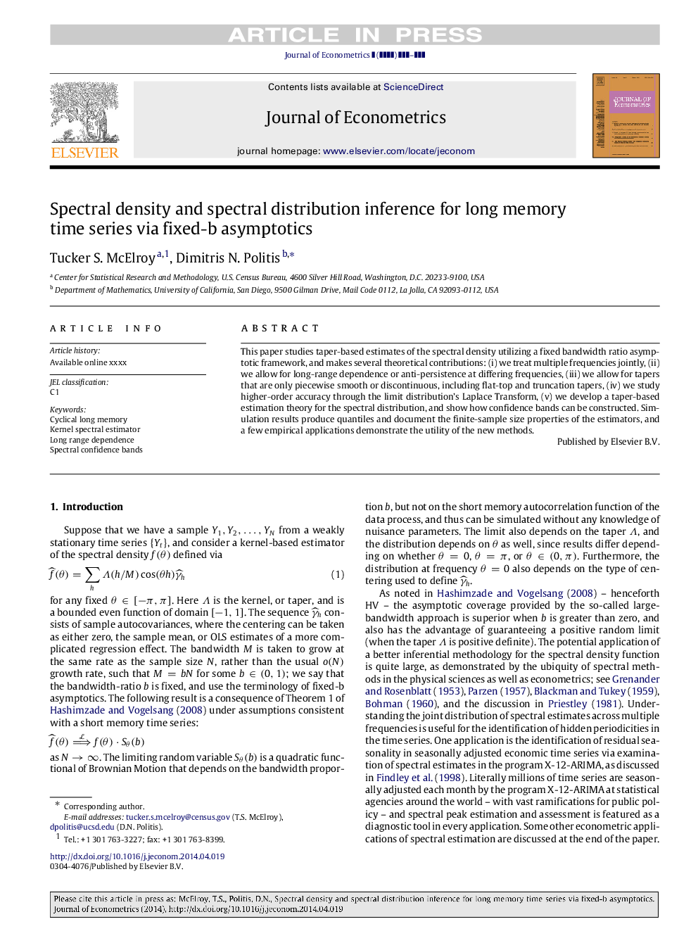 Spectral density and spectral distribution inference for long memory time series via fixed-b asymptotics