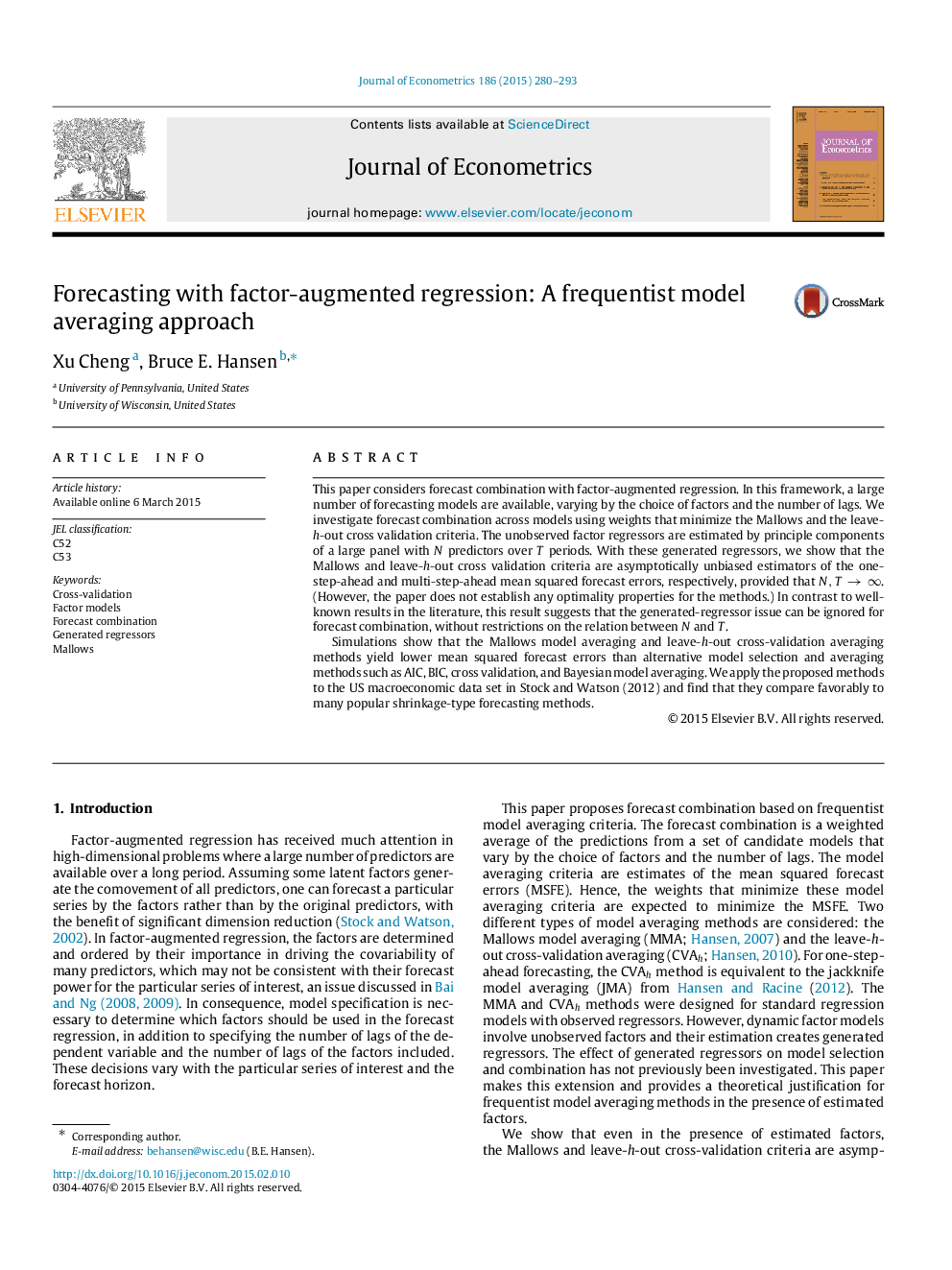 Forecasting with factor-augmented regression: A frequentist model averaging approach