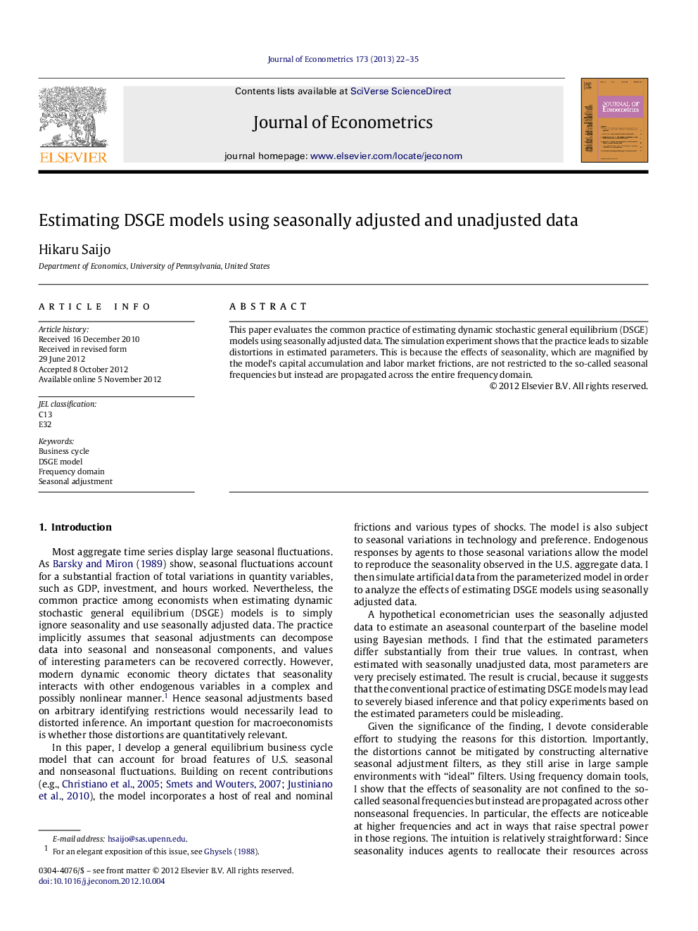 Estimating DSGE models using seasonally adjusted and unadjusted data