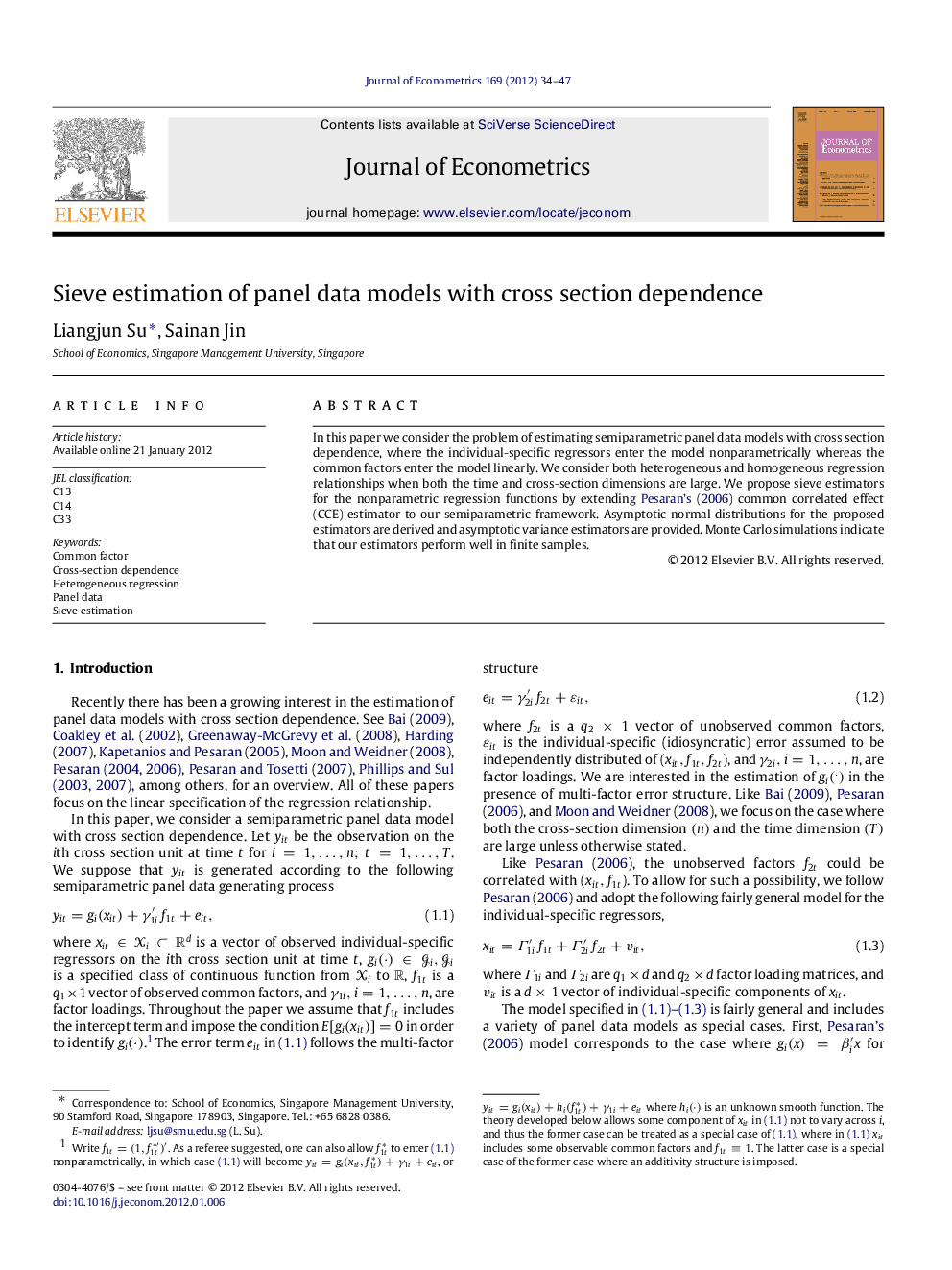 Sieve estimation of panel data models with cross section dependence