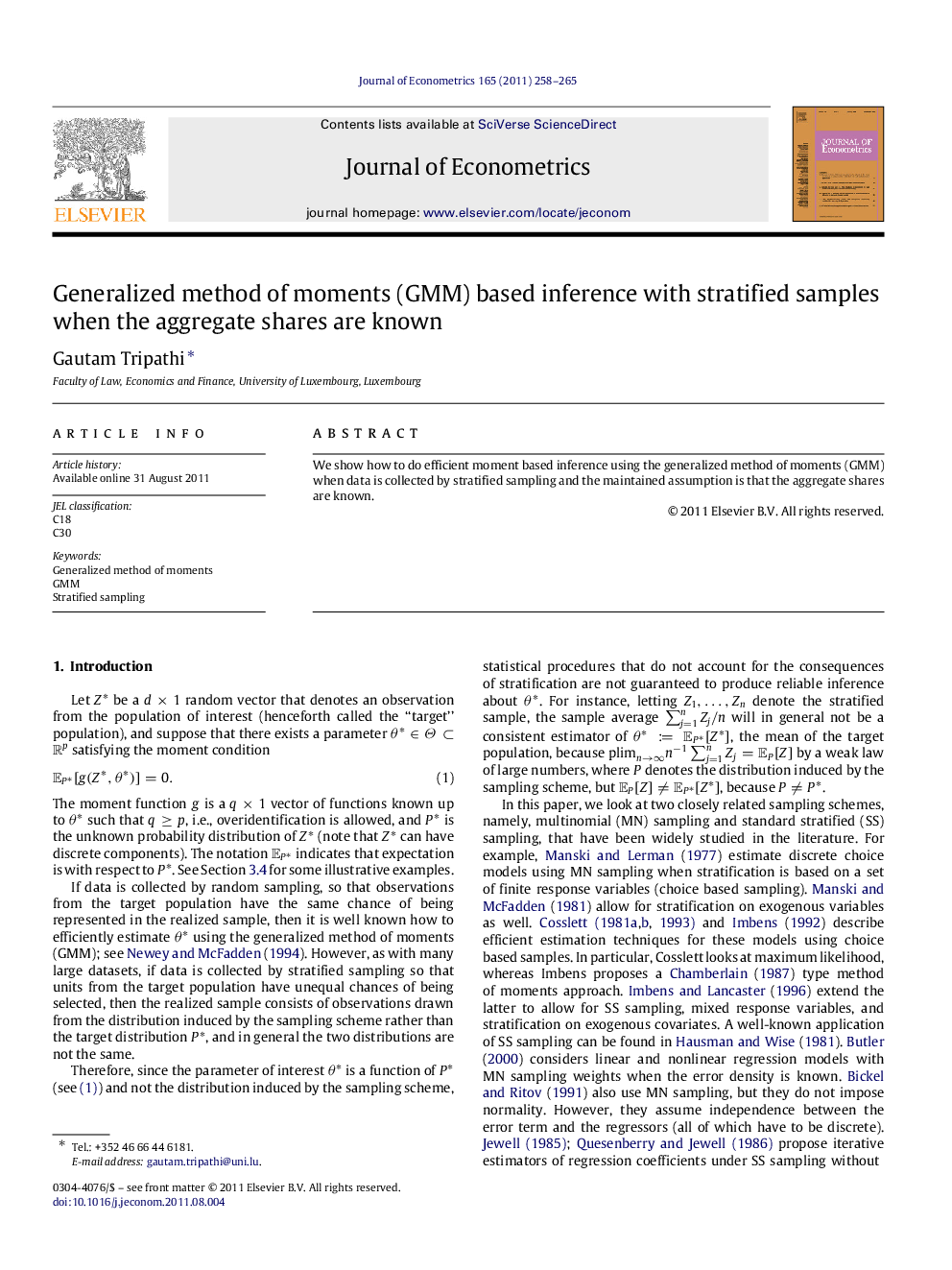 Generalized method of moments (GMM) based inference with stratified samples when the aggregate shares are known