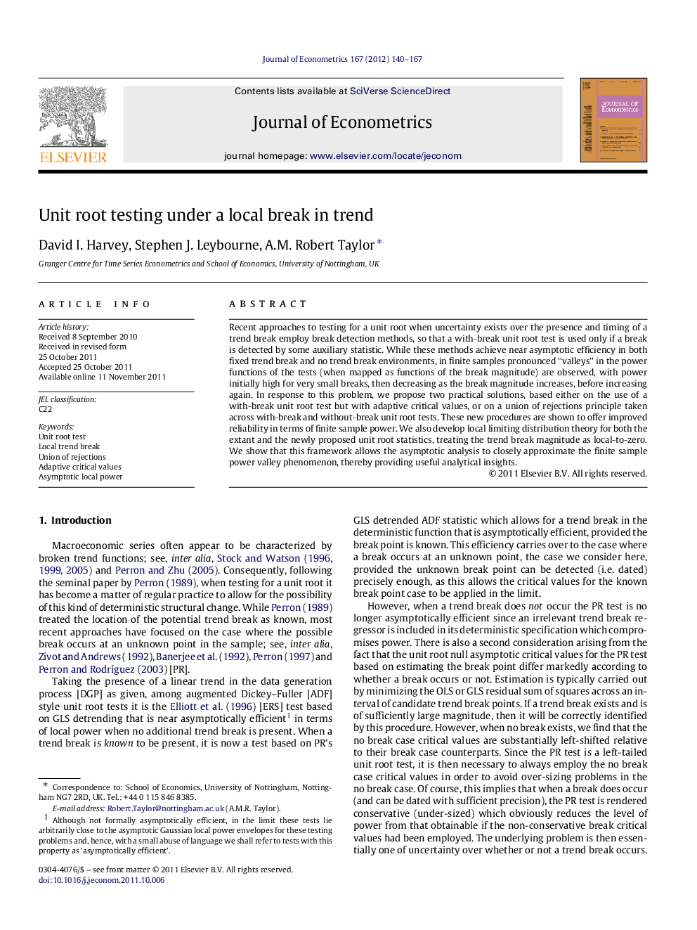 Unit root testing under a local break in trend