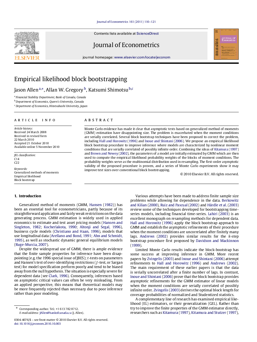 Empirical likelihood block bootstrapping