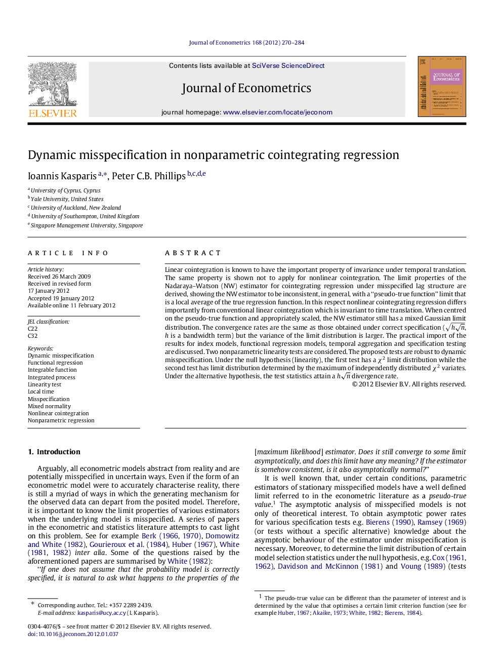 Dynamic misspecification in nonparametric cointegrating regression