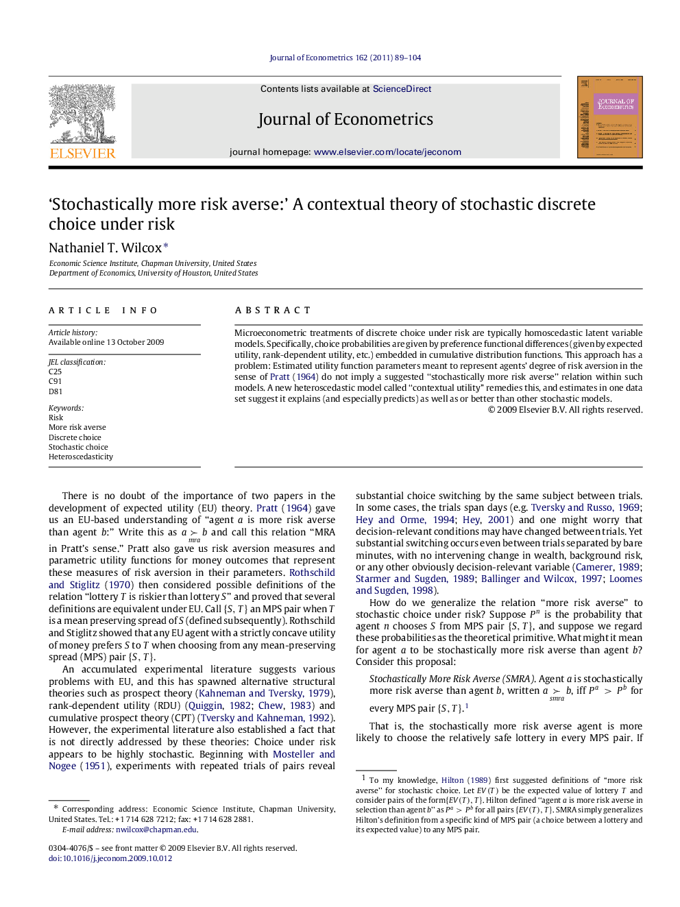 'Stochastically more risk averse:' A contextual theory of stochastic discrete choice under risk