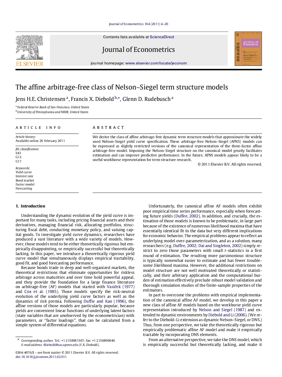 The affine arbitrage-free class of Nelson-Siegel term structure models