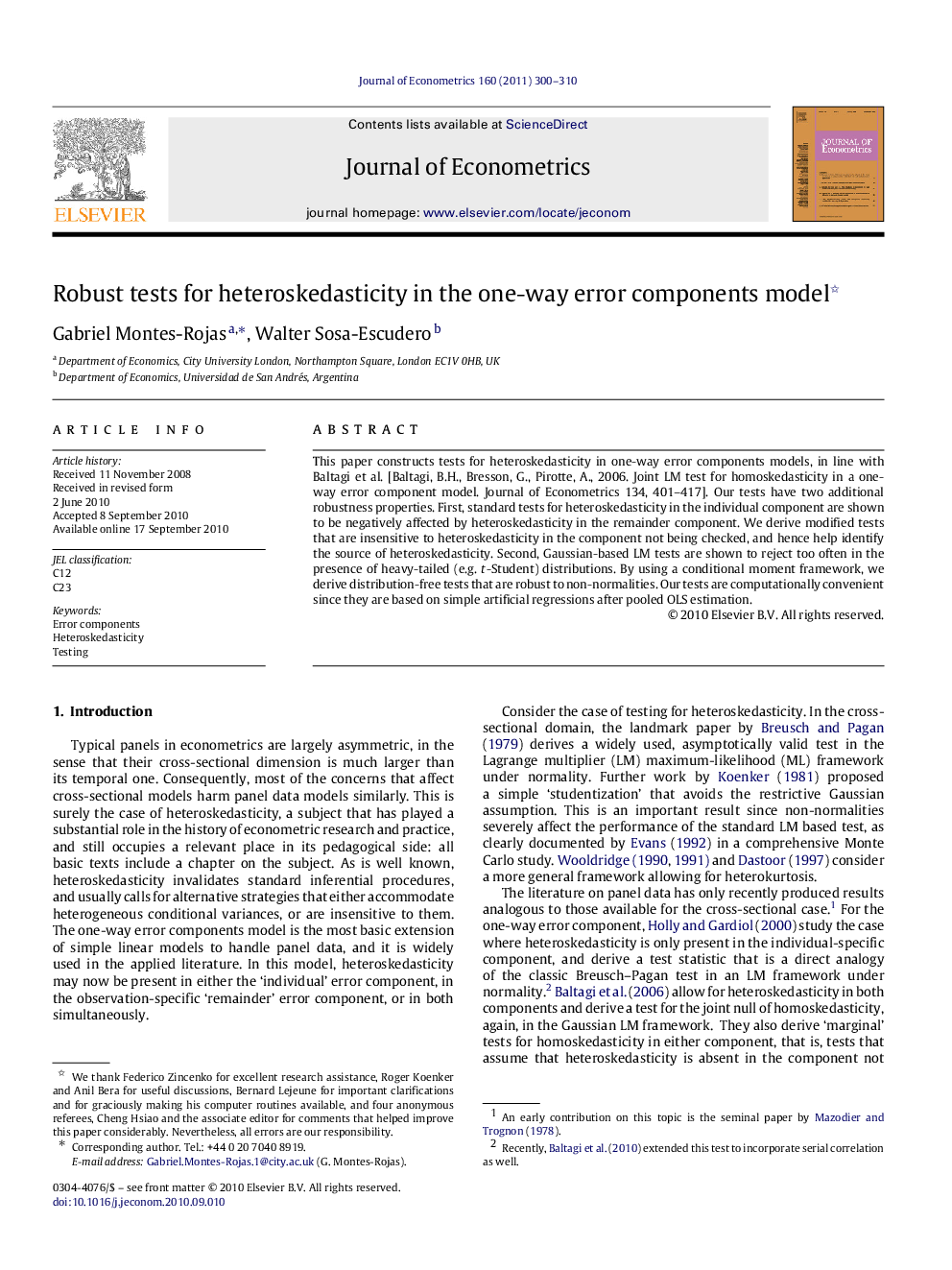 Robust tests for heteroskedasticity in the one-way error components model