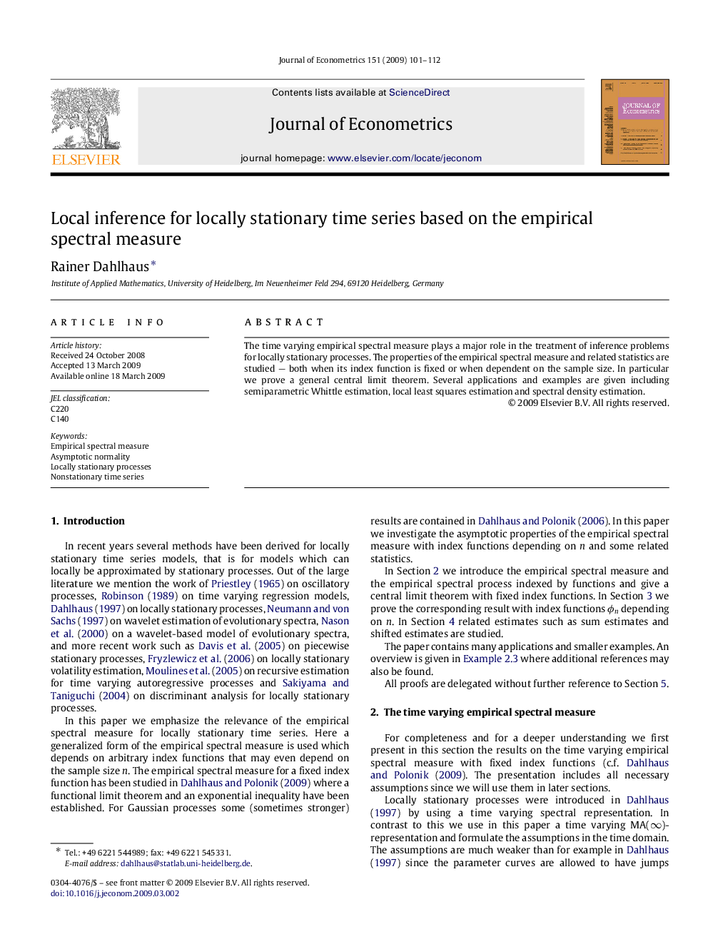 Local inference for locally stationary time series based on the empirical spectral measure