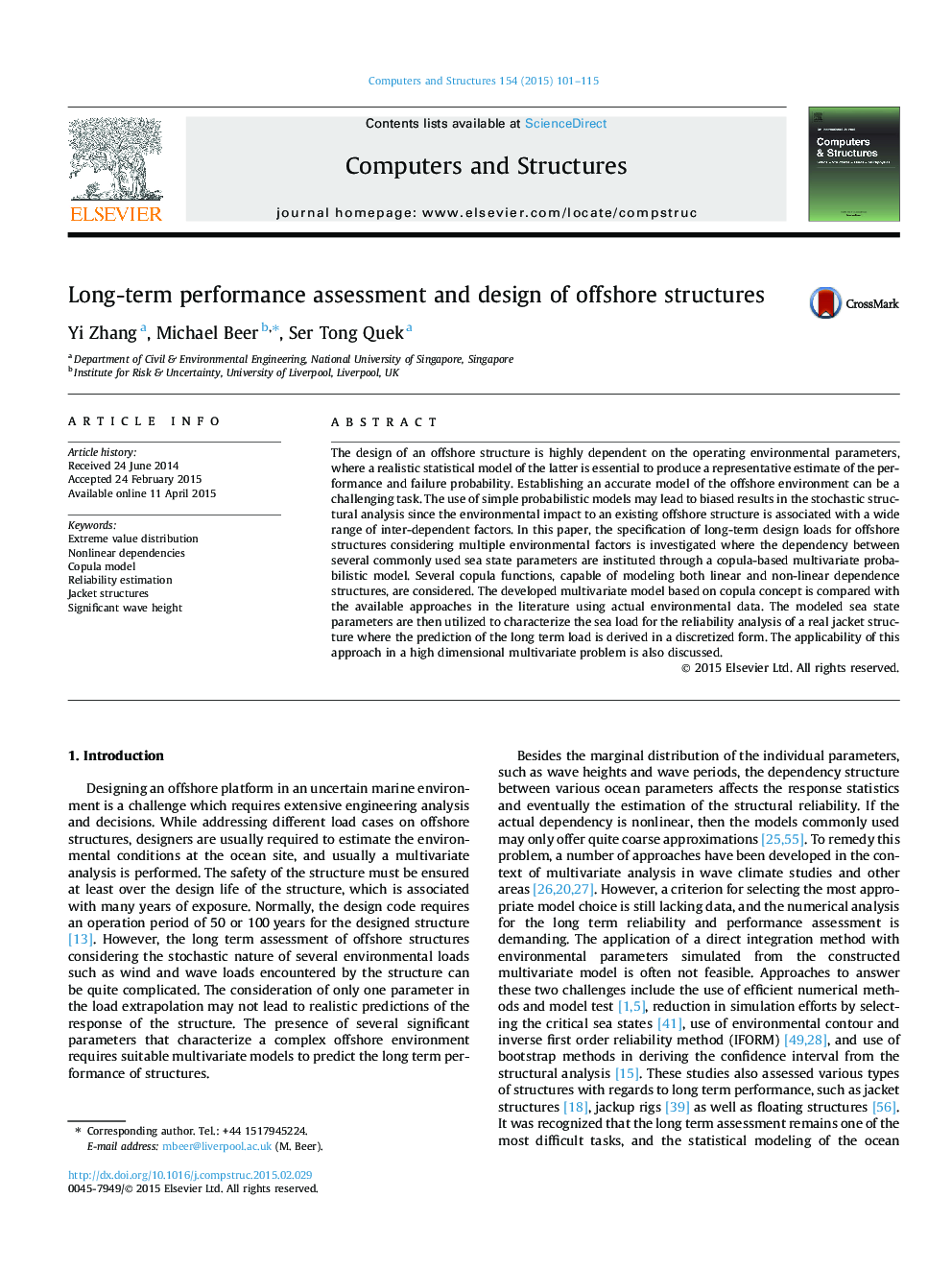 Long-term performance assessment and design of offshore structures