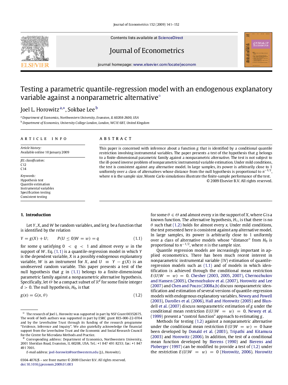 Testing a parametric quantile-regression model with an endogenous explanatory variable against a nonparametric alternative