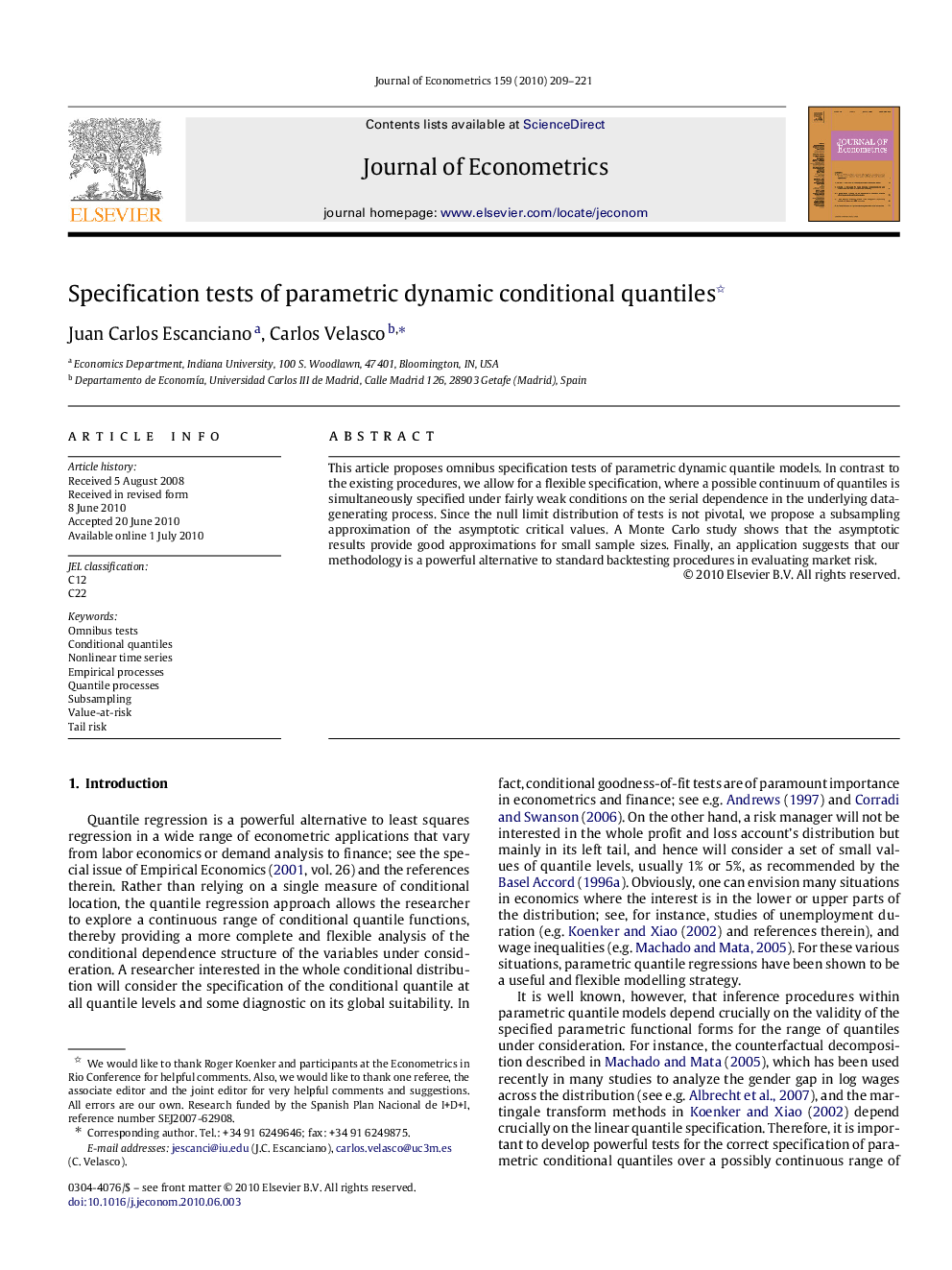 Specification tests of parametric dynamic conditional quantiles