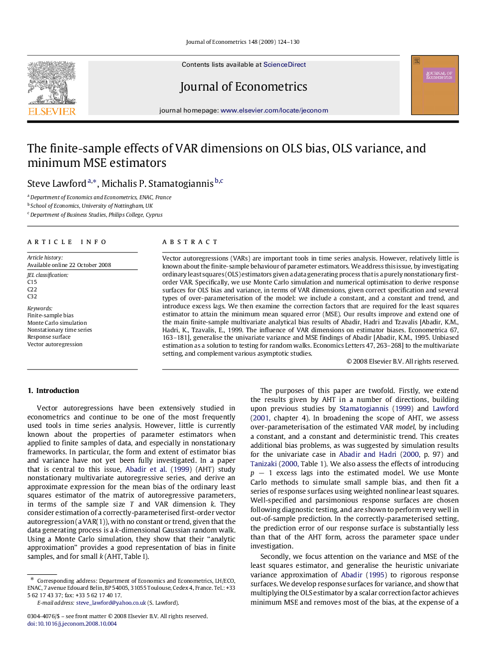 The finite-sample effects of VAR dimensions on OLS bias, OLS variance, and minimum MSE estimators