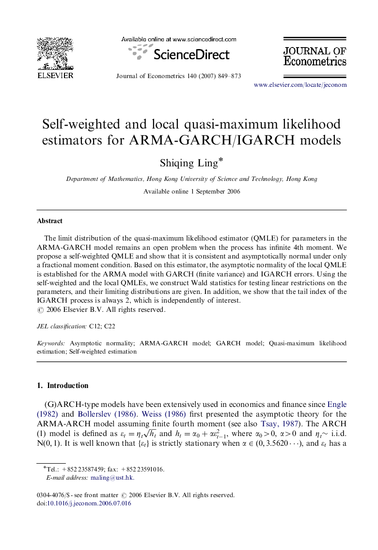 Self-weighted and local quasi-maximum likelihood estimators for ARMA-GARCH/IGARCH models