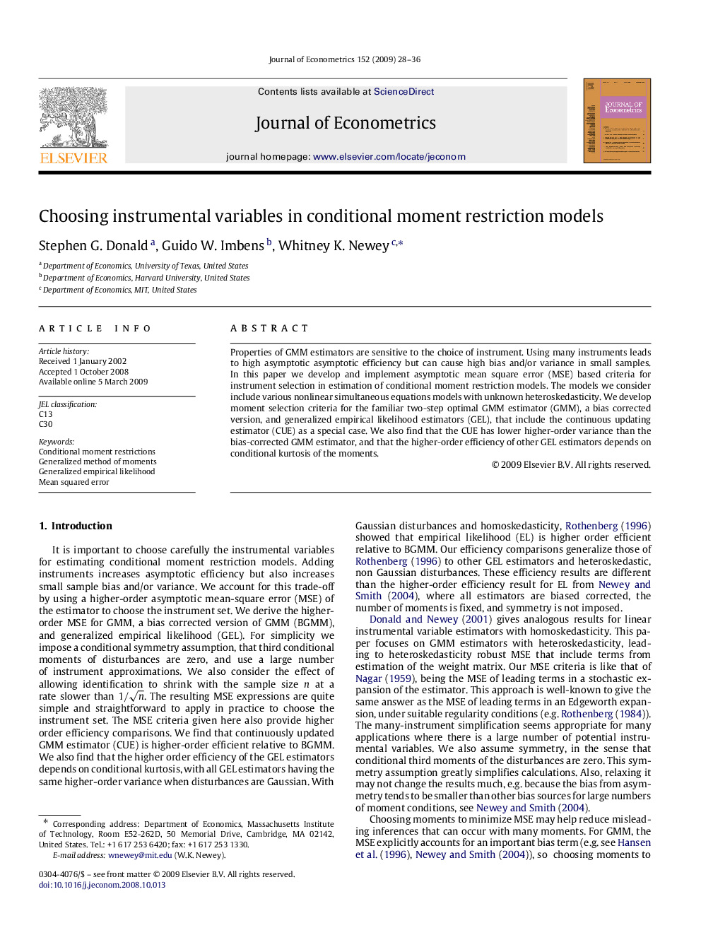 Choosing instrumental variables in conditional moment restriction models