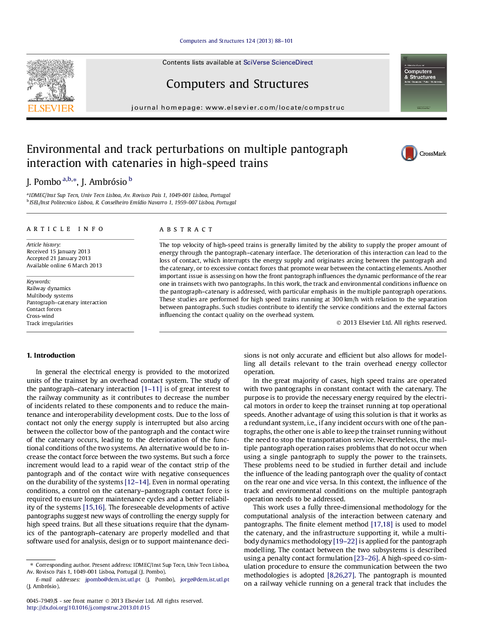 Environmental and track perturbations on multiple pantograph interaction with catenaries in high-speed trains