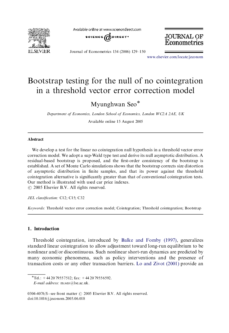 Bootstrap testing for the null of no cointegration in a threshold vector error correction model