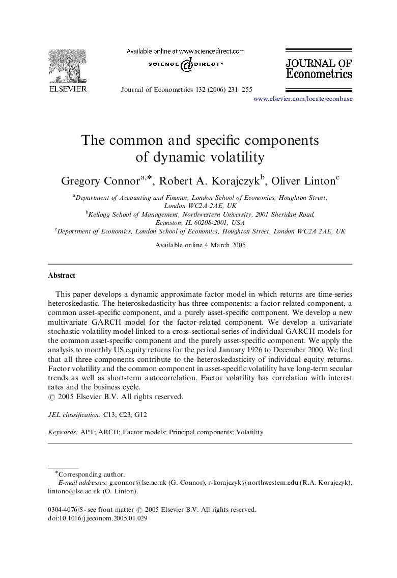 The common and specific components of dynamic volatility