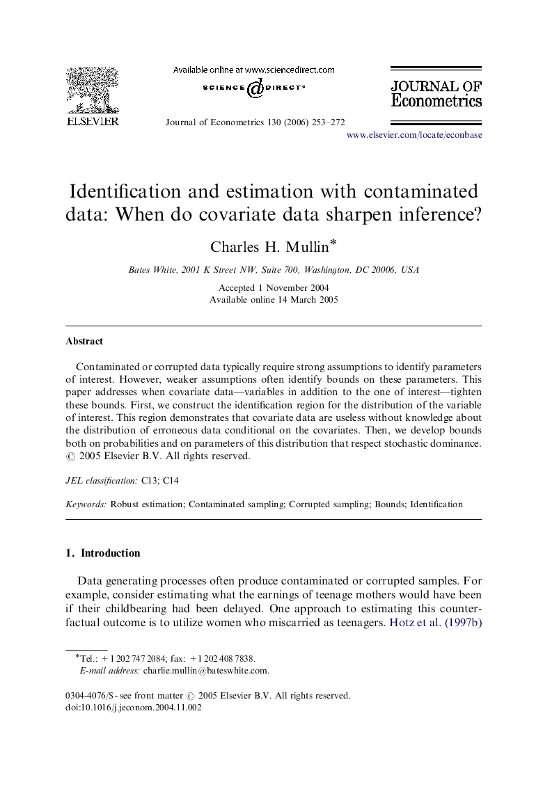 Identification and estimation with contaminated data: When do covariate data sharpen inference?