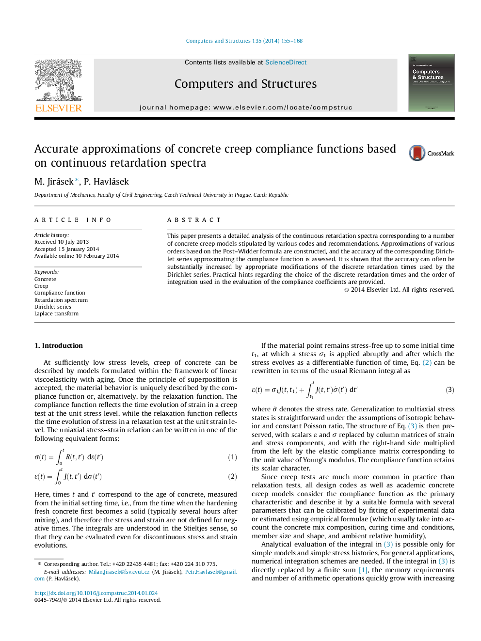 Accurate approximations of concrete creep compliance functions based on continuous retardation spectra