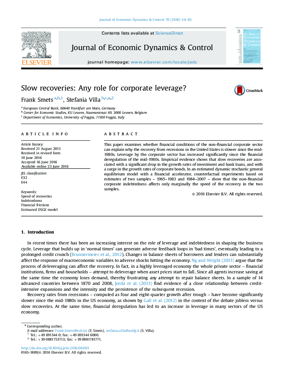 Slow recoveries: Any role for corporate leverage?