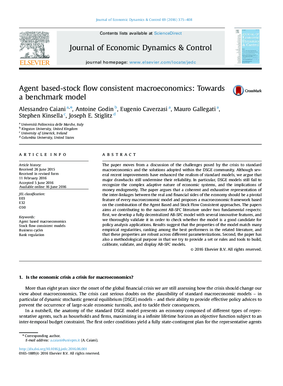 Agent based-stock flow consistent macroeconomics: Towards a benchmark model