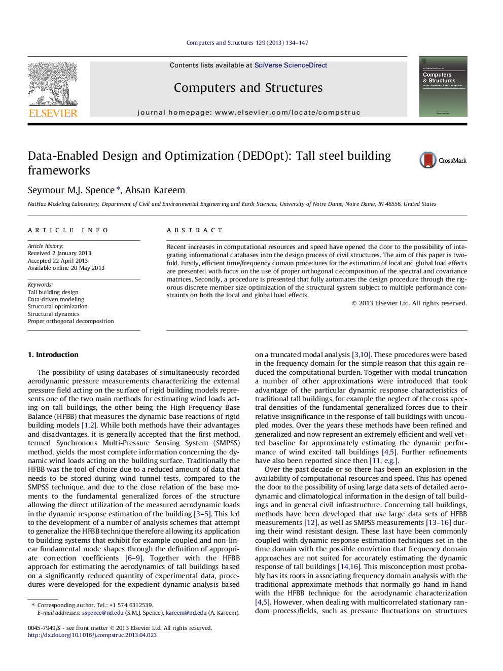 Data-Enabled Design and Optimization (DEDOpt): Tall steel building frameworks