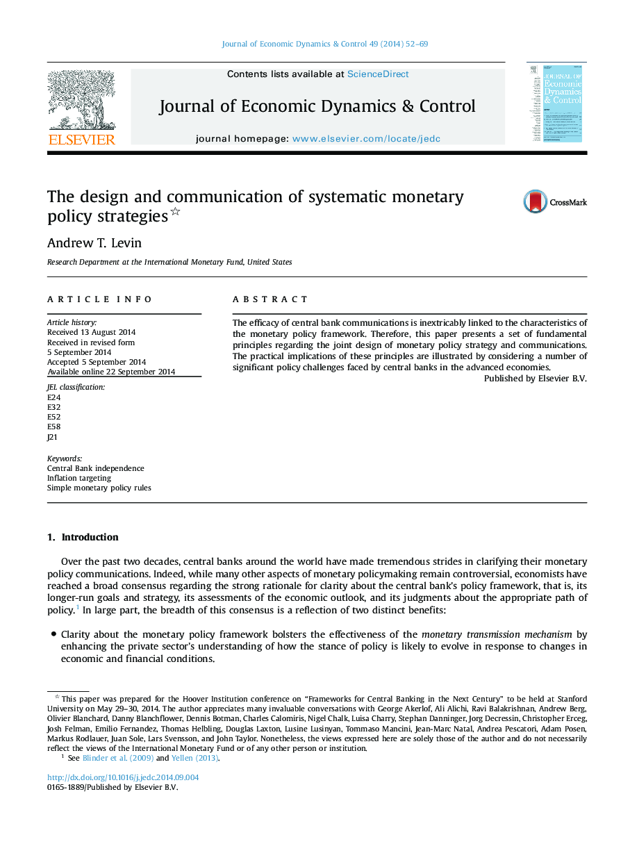 The design and communication of systematic monetary policy strategies