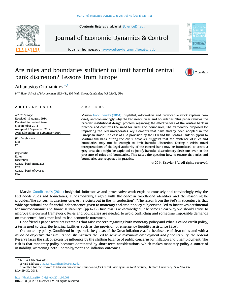 Are rules and boundaries sufficient to limit harmful central bank discretion? Lessons from Europe