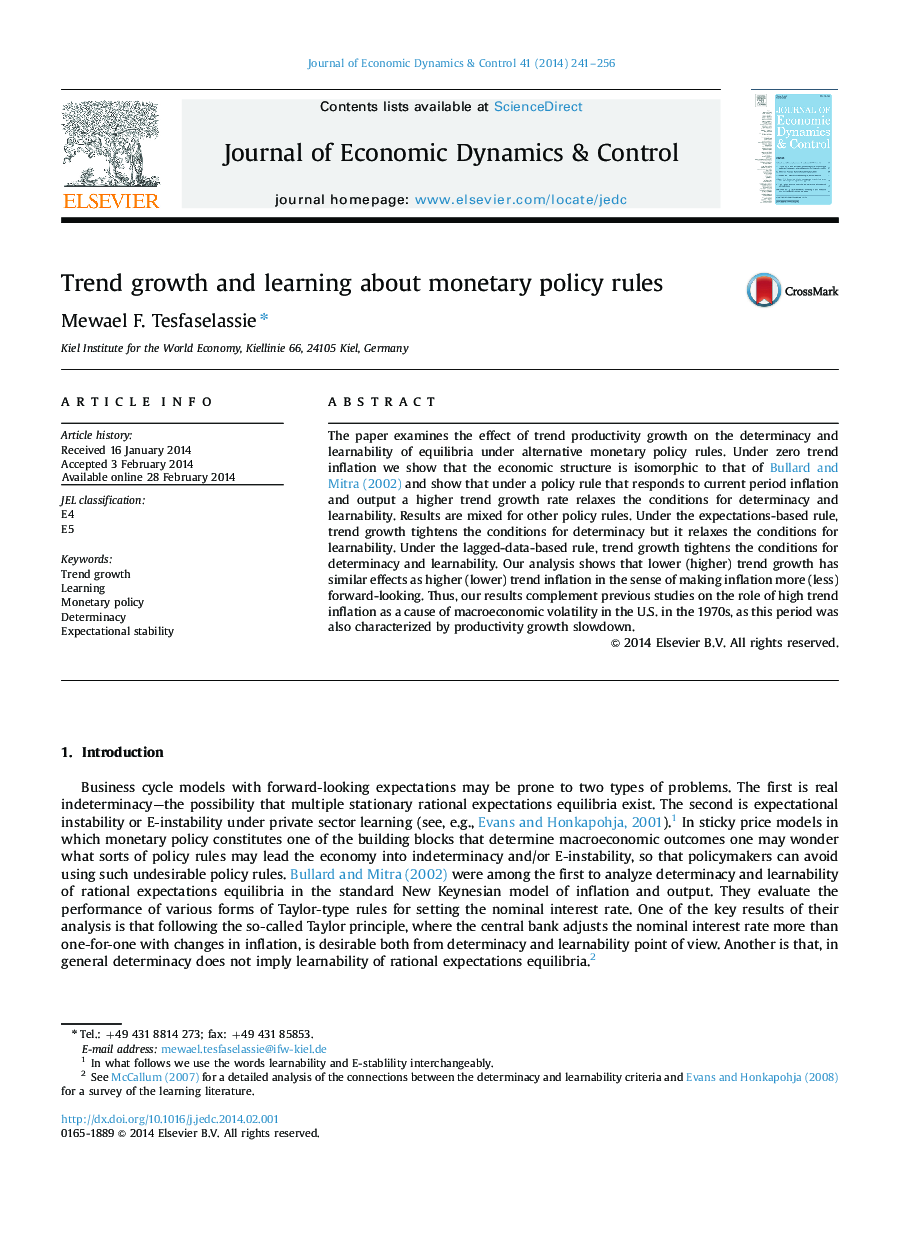 Trend growth and learning about monetary policy rules