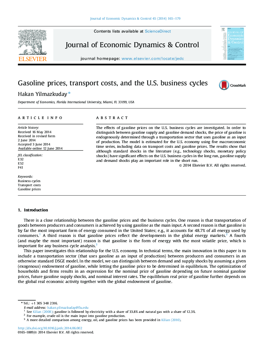 Gasoline prices, transport costs, and the U.S. business cycles