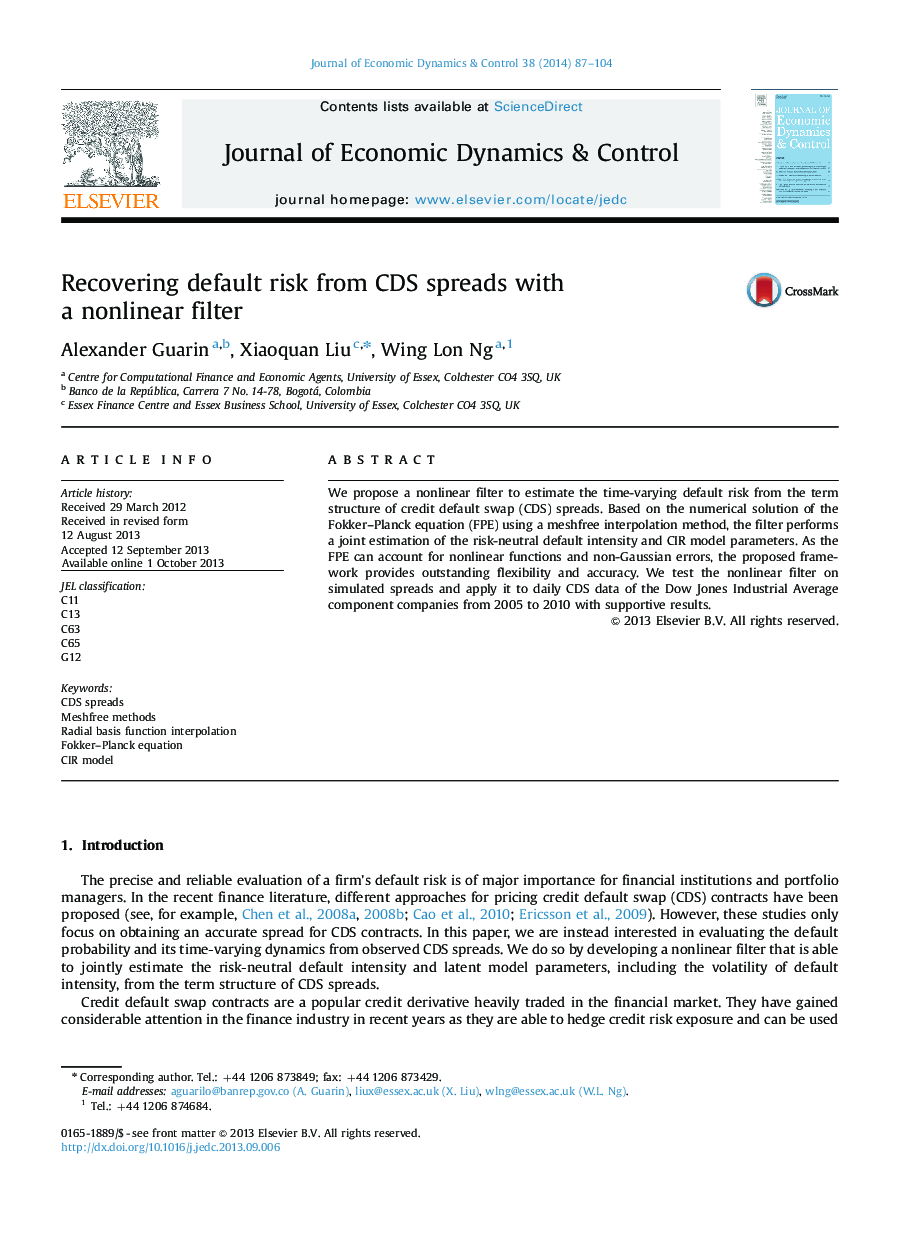 Recovering default risk from CDS spreads with a nonlinear filter