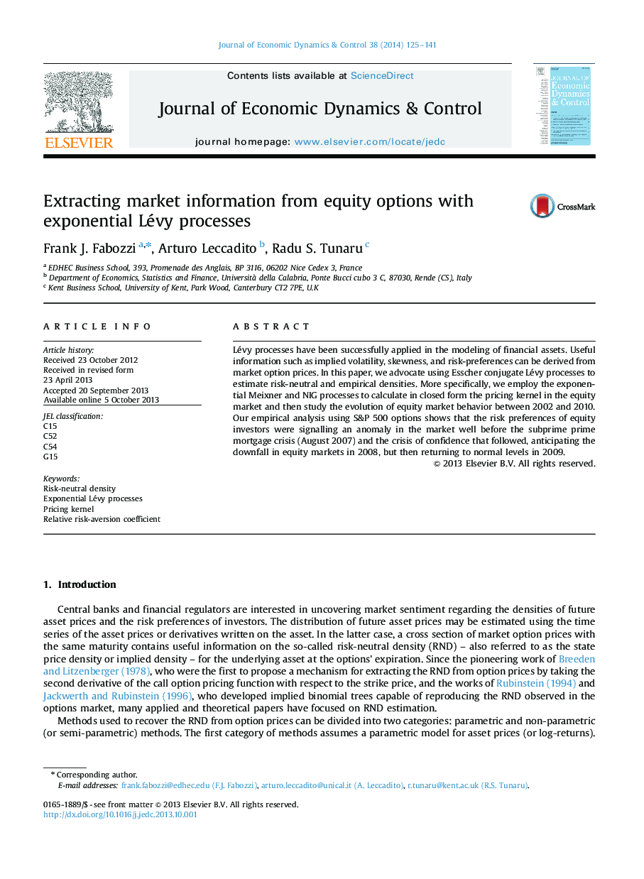 Extracting market information from equity options with exponential Lévy processes