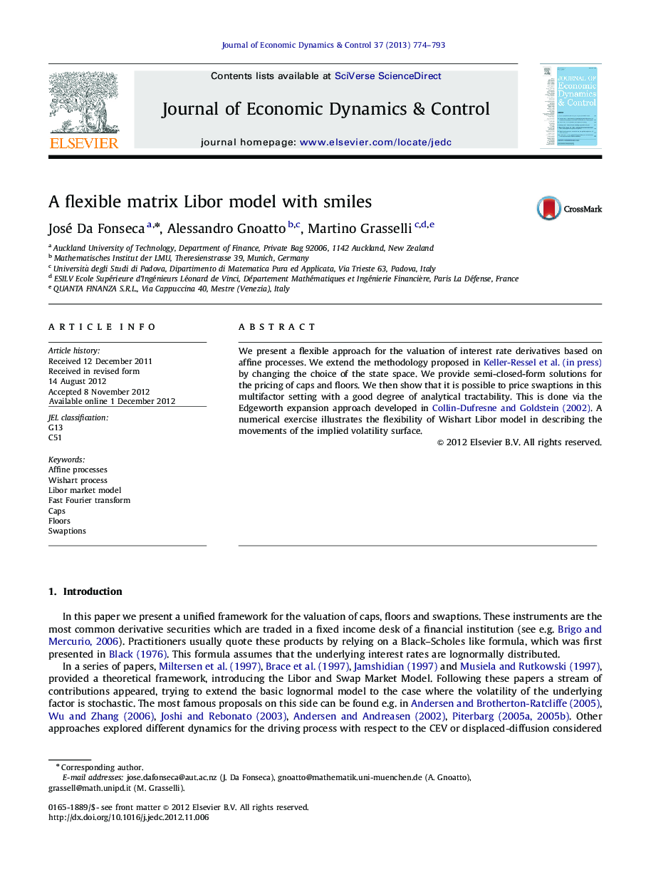 A flexible matrix Libor model with smiles