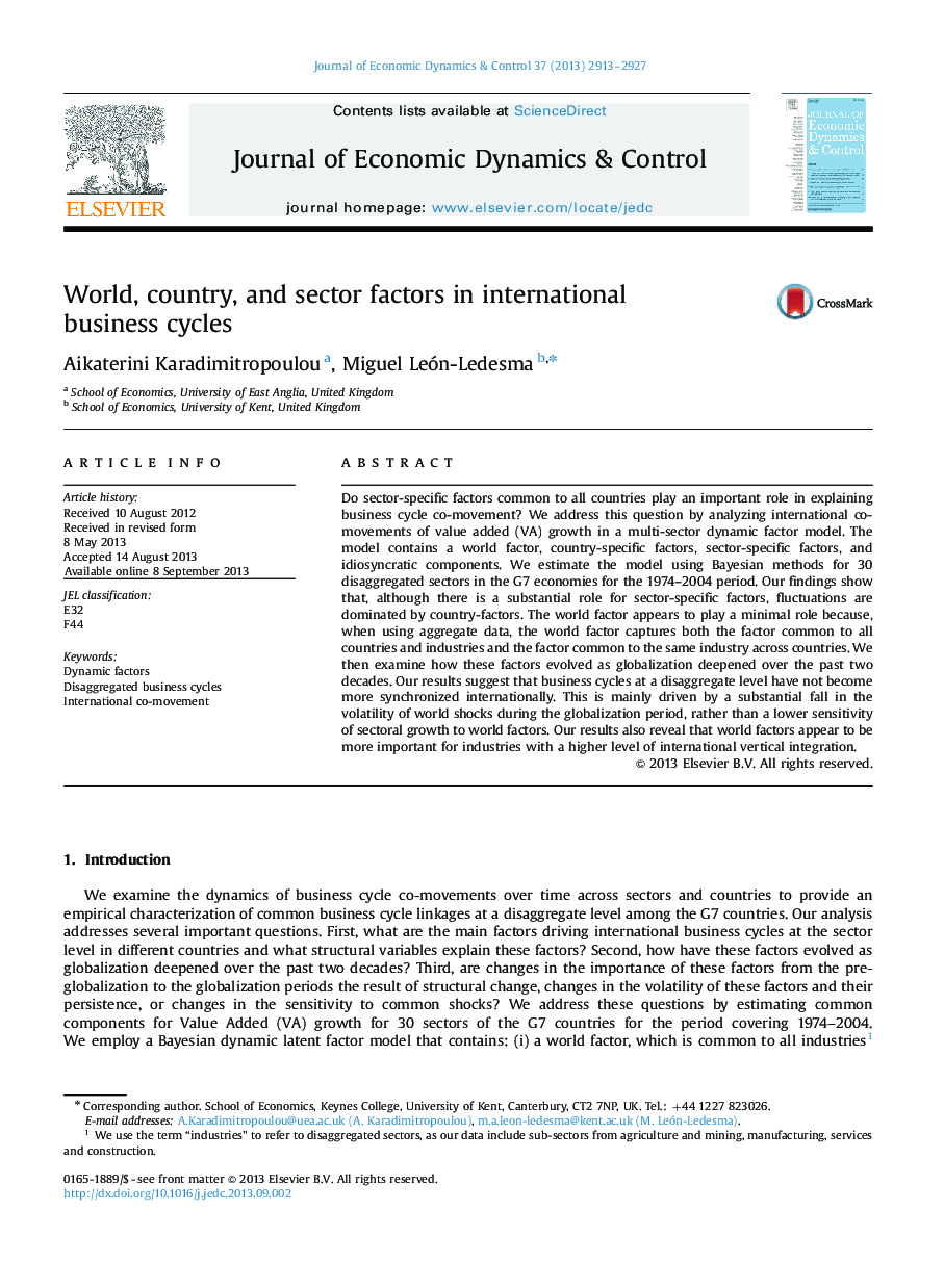 World, country, and sector factors in international business cycles
